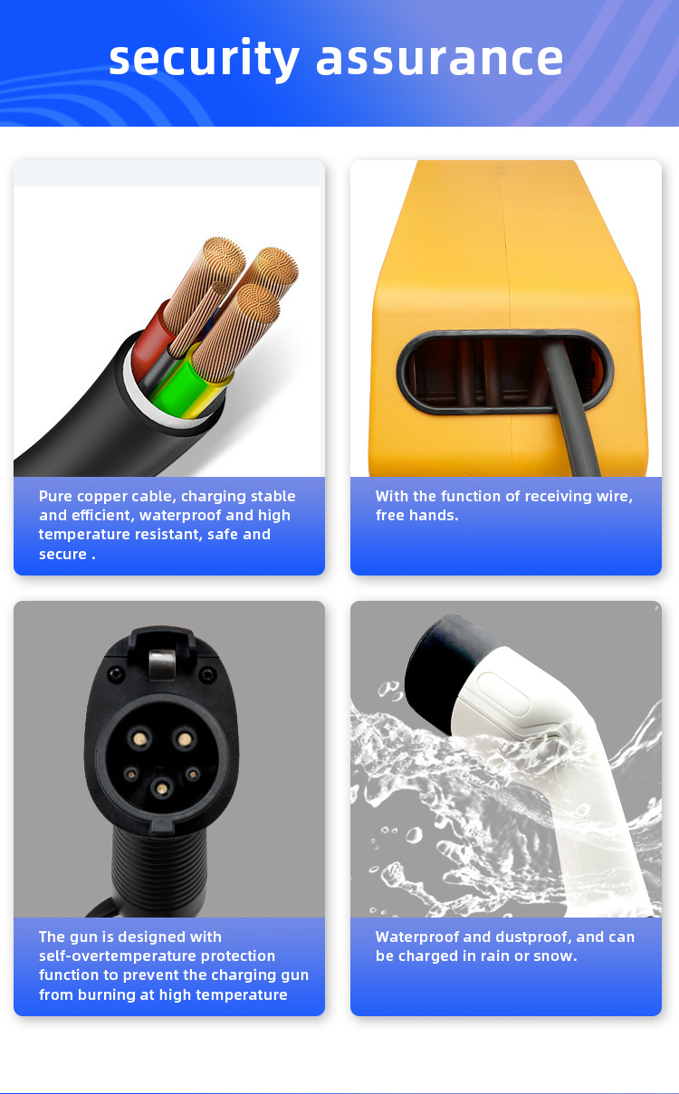 Retractable Charge Cable Type 2 to Type 1 3.5KW to 7KW Electric Car Charging Cable Reel