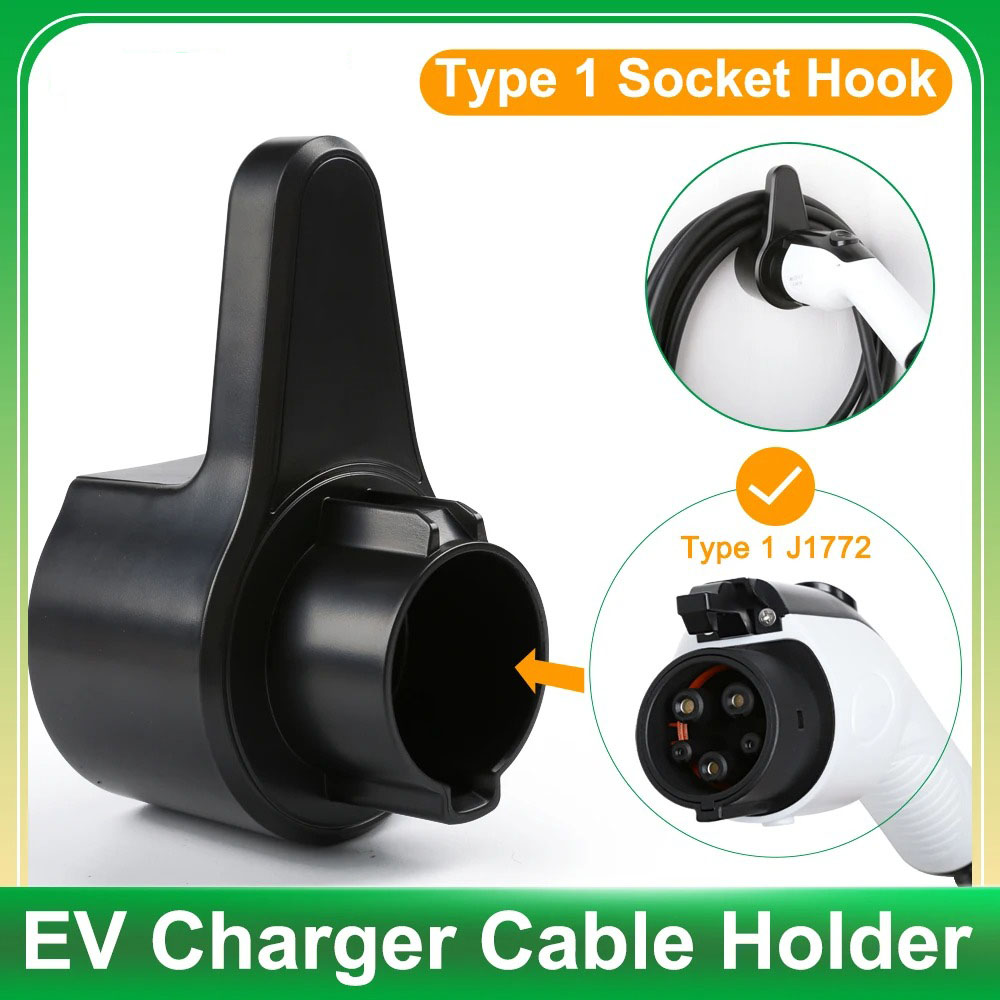 EV Charger Holder Wall-Mount Electric Vehicle Charging Cable Holder Holster Dock for Electric Cars J1772 TYPE 2 GBT Tesla