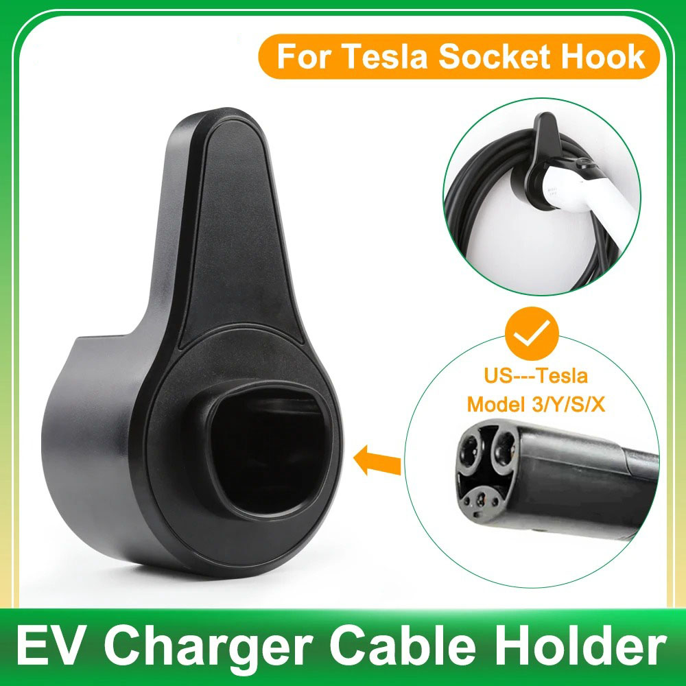EV Charger Holder Wall-Mount Electric Vehicle Charging Cable Holder Holster Dock for Electric Cars J1772 TYPE 2 GBT Tesla