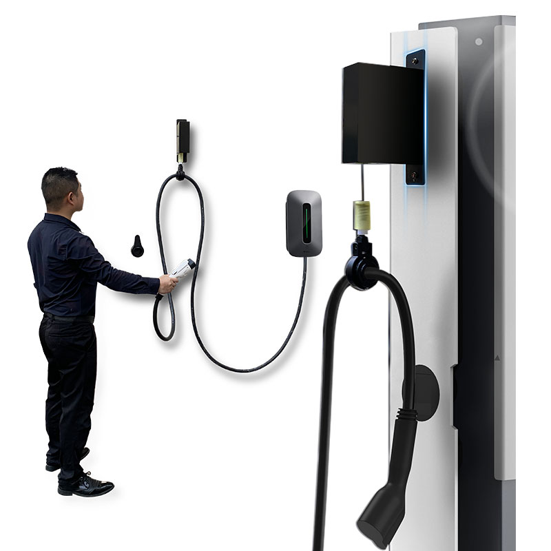Yilade New Charger Cable Management System Level 2 Charging Station Cable Protect Spring Loaded Cord Retractor for EV Charger 