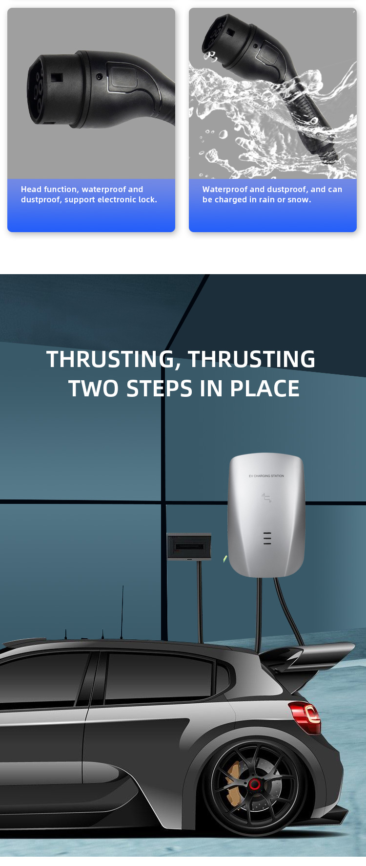 European Standards 1 Phase Current Switching 32A AC EV Charger Type2 Wallbox 7KW Electric Car EV Charging Station