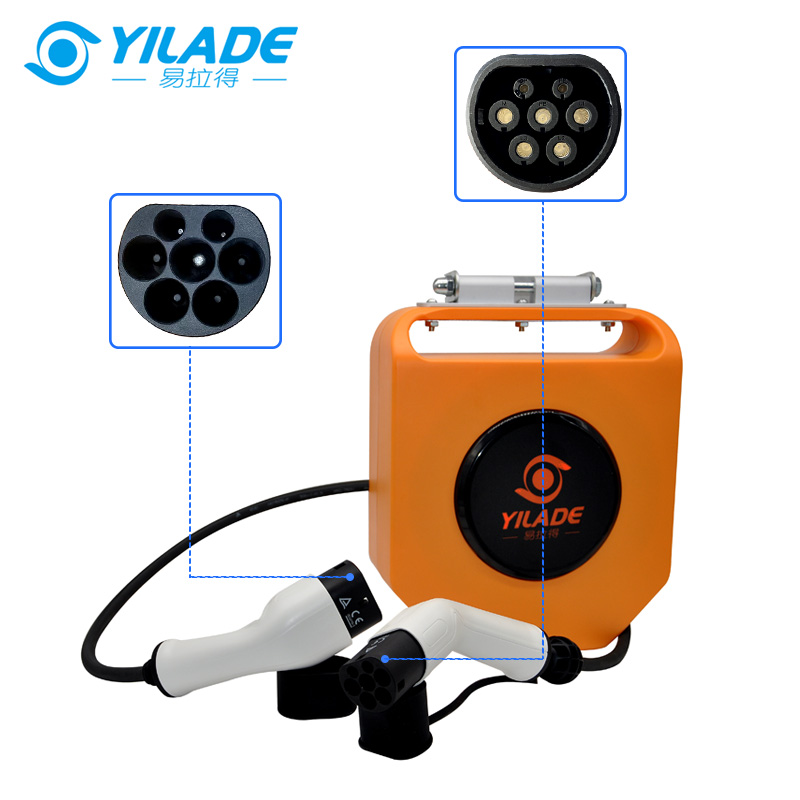YILADE 3.5KW 22KW Type2 to Type 2 16A 32A EV Retractable Charging Cable Reel for Car